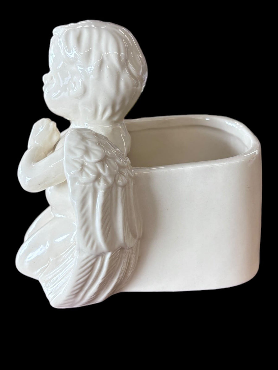 Angel Ceramic Cherub Planter Vintage Unmarked