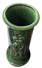 Geisha Vase Ceramic Green Glazed Art Pottery Home Decor