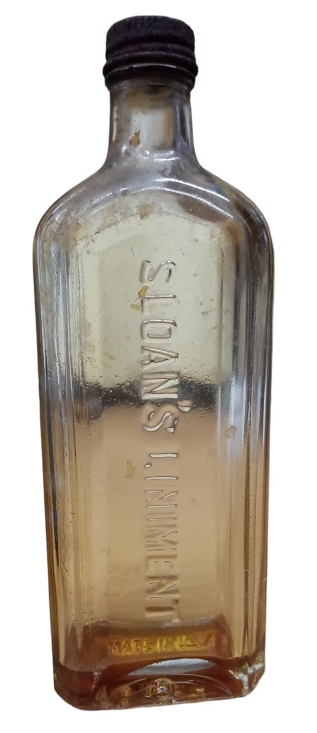 Sloan's Liniment Glass Bottle Vintage Antique Collectible Medical 1940s