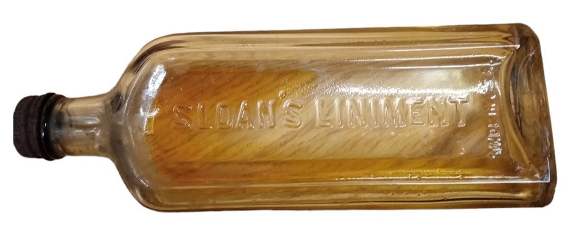 Sloan's Liniment Glass Bottle Vintage Antique Collectible Medical 1940s