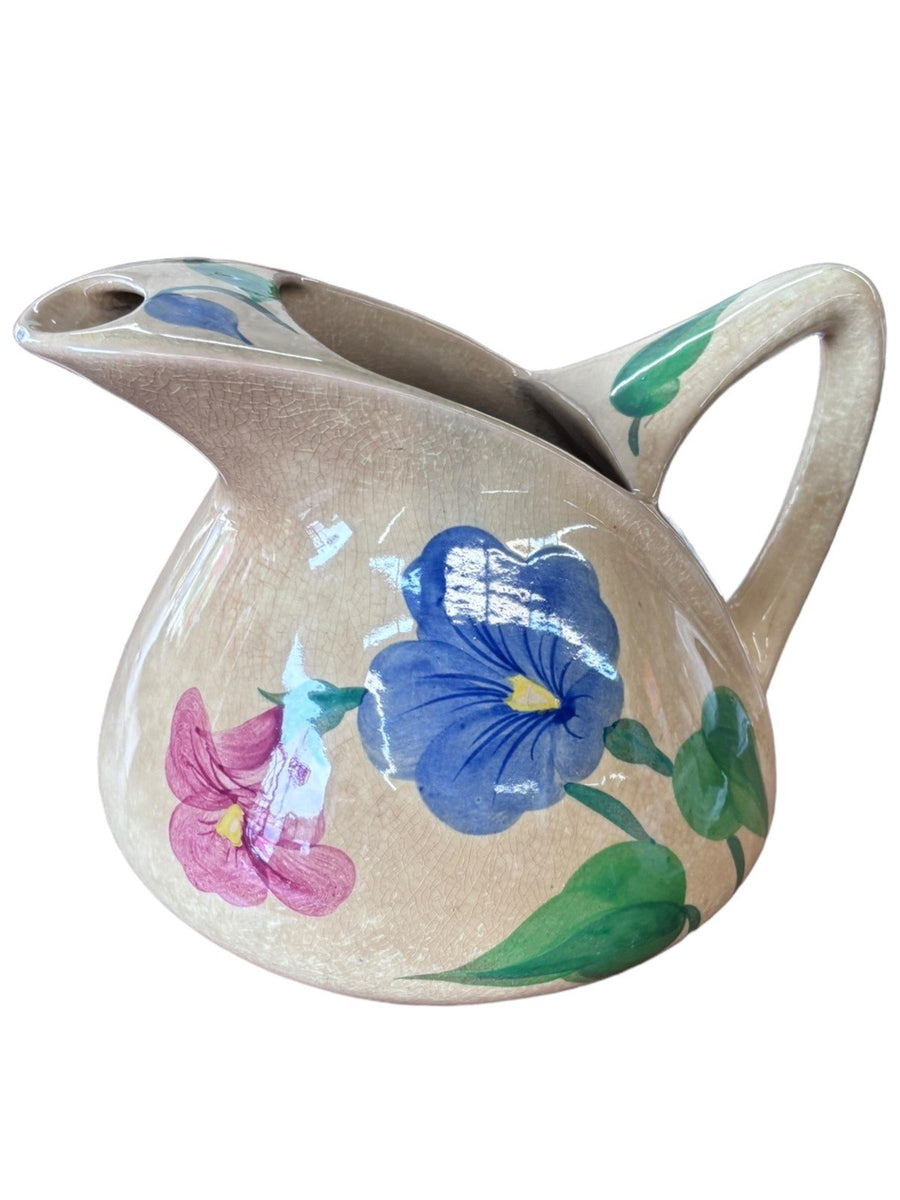 Pottery Guild of America Hand Painted Pitcher #4 Flower Pattern