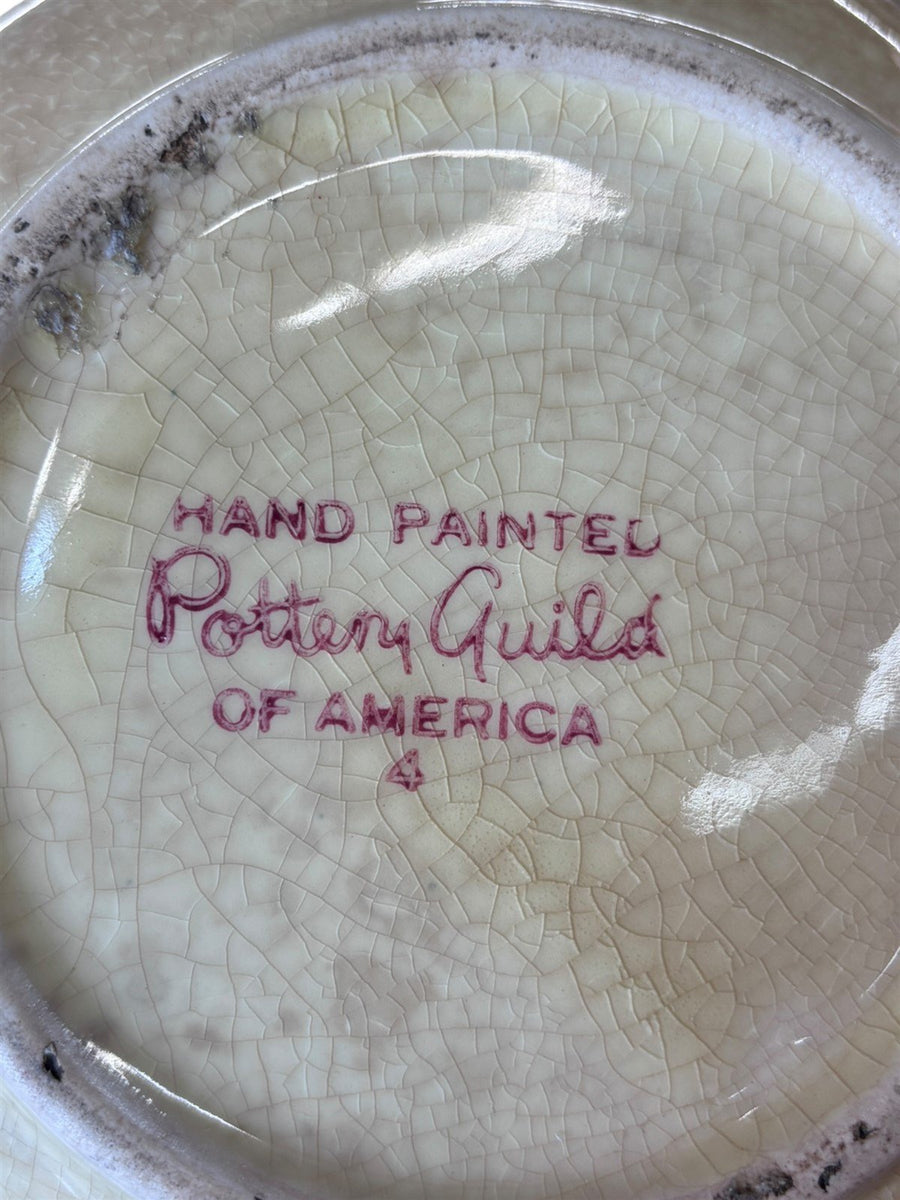 Pottery Guild of America Hand Painted Pitcher #4 Flower Pattern