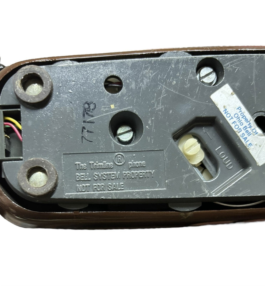 Rotary Phone Trimline Brown Western Electric Vintage Bell System Dial 1970s