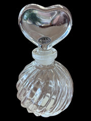 Telenora 18% Crystal Empty Perfume Bottle with Heart Stopper Vintage