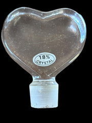 Telenora 18% Crystal Empty Perfume Bottle with Heart Stopper Vintage