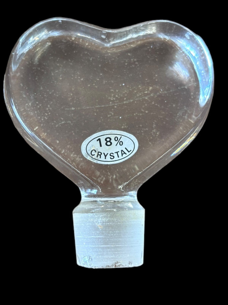 Telenora 18% Crystal Empty Perfume Bottle with Heart Stopper Vintage