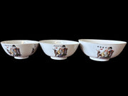 Chinese Decorative Traditional Bowls Set of 3 Small Medium and Large