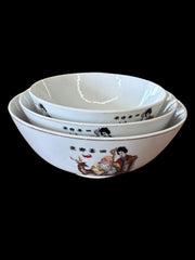 Chinese Decorative Traditional Bowls Set of 3 Small Medium and Large