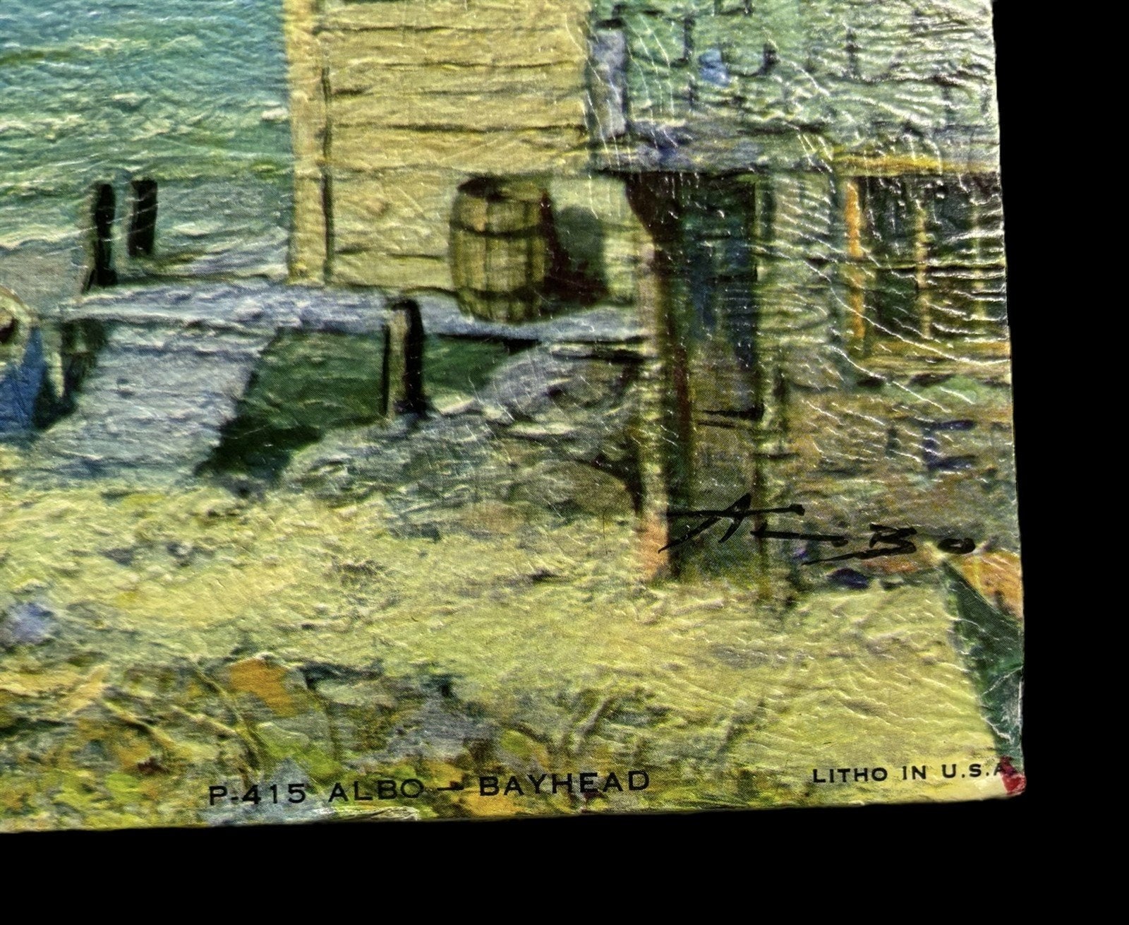 Lithograph Bayhead New Jersey Albo Signed Art Print Decor
