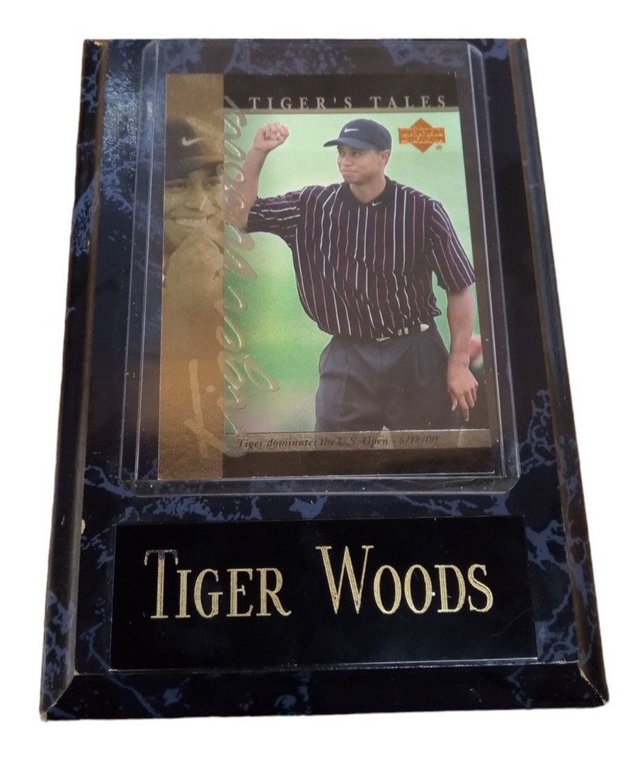 Tiger Woods Trading Card Plaque Vintage Collectible Sports Memorabilia