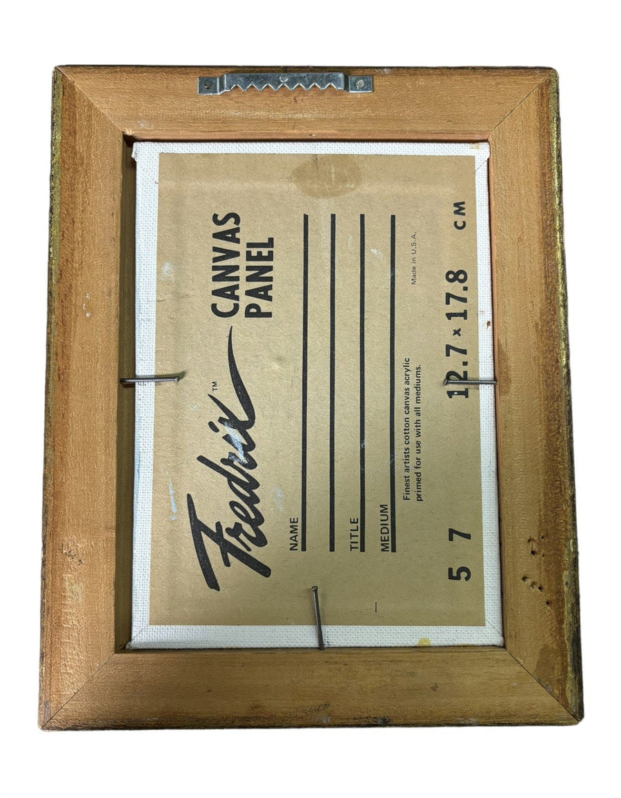 Painting Acrylic on Canvas Deer Owl Framed Wall Home Decor Edna Haines