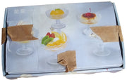 Glass Dessert Bowls Antique Bouquet Pattern H9-5 Vintage Set of 5 Original Box