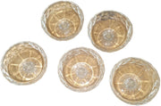 Glass Dessert Bowls Antique Bouquet Pattern H9-5 Vintage Set of 5 Original Box