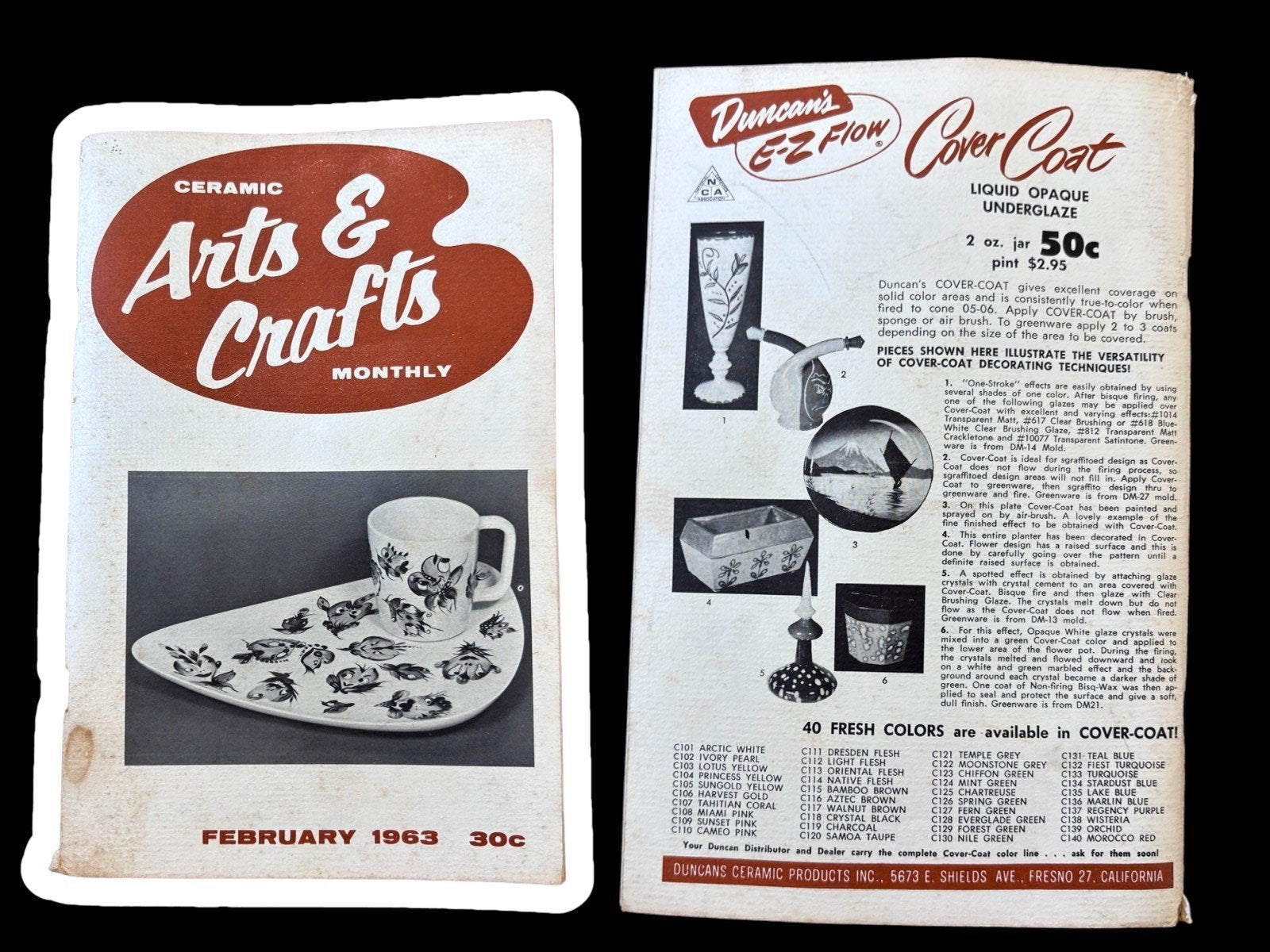 Ceramic Arts and Crafts Monthly Issues 1960's Vintage