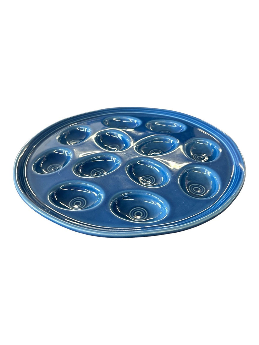 Fiesta - Lapis Blue Small Egg Plate Tray Serving Dish Homer Laughlin Ceramic HLC