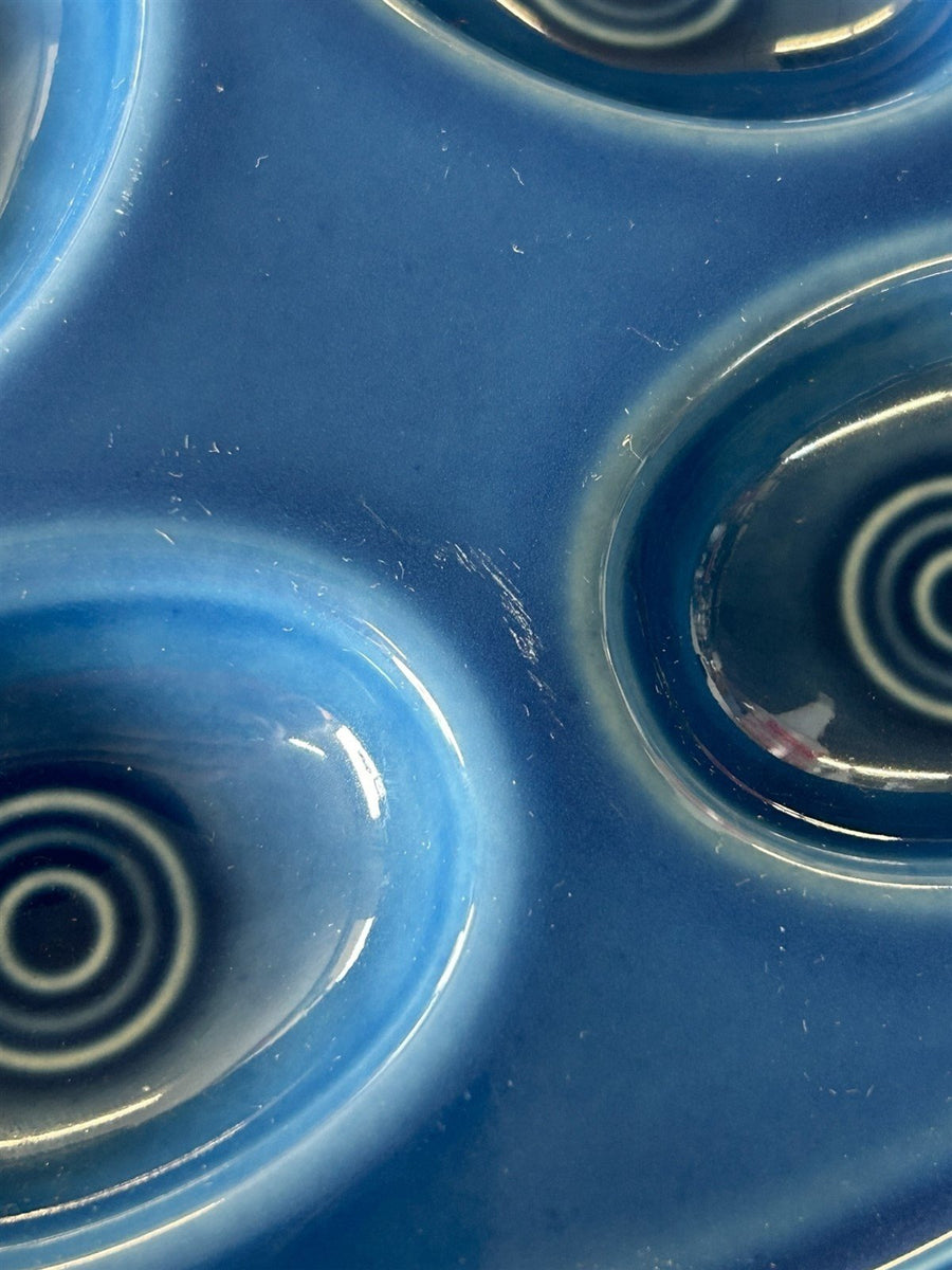 Fiesta - Lapis Blue Small Egg Plate Tray Serving Dish Homer Laughlin Ceramic HLC
