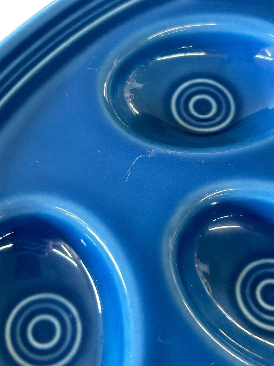 Fiesta - Lapis Blue Small Egg Plate Tray Serving Dish Homer Laughlin Ceramic HLC