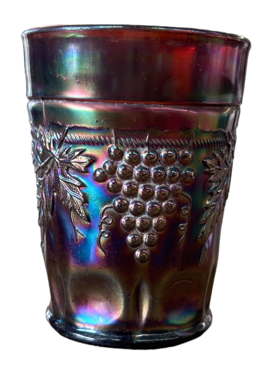 Northwood Grape and Cable With Thumbprint Carnival Glass Cup