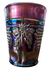 Northwood Grape and Cable With Thumbprint Carnival Glass Cup