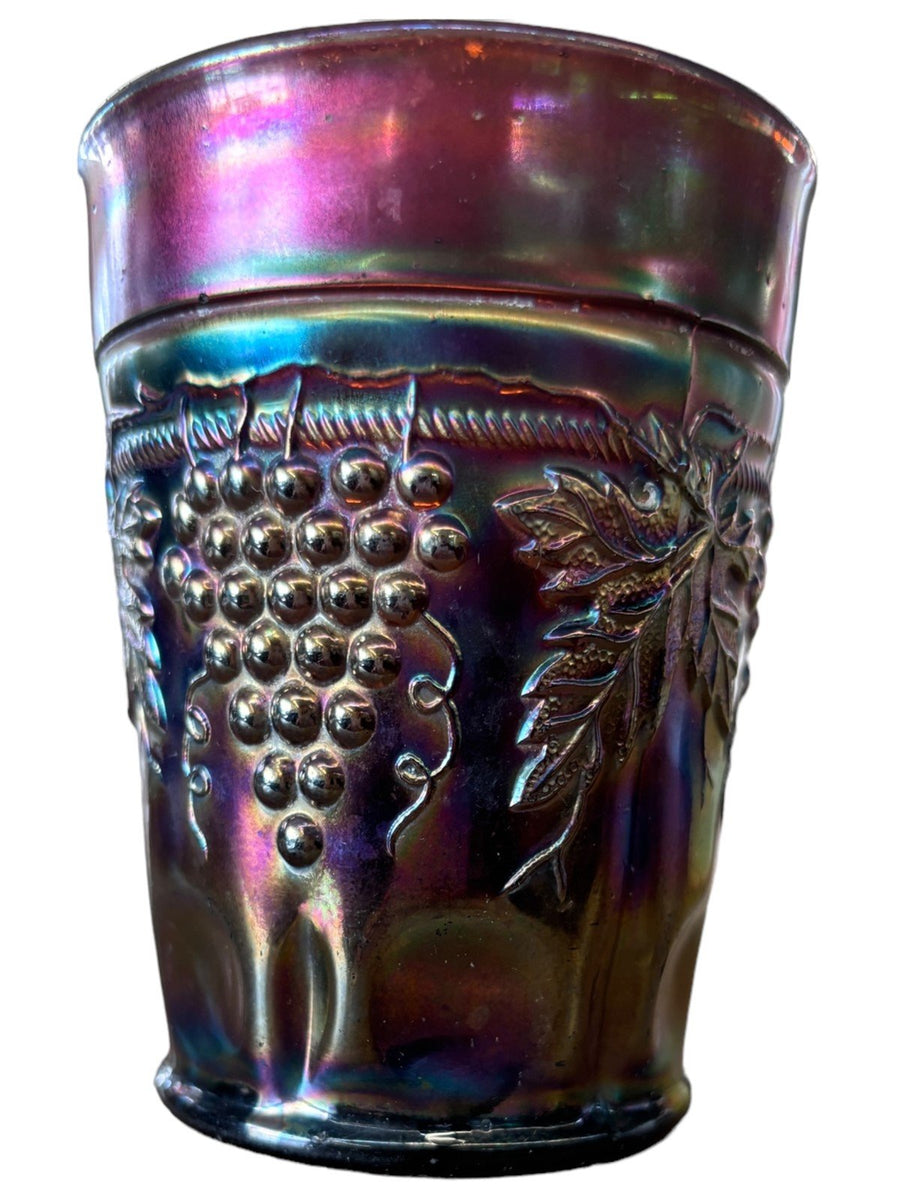 Northwood Grape and Cable With Thumbprint Carnival Glass Cup