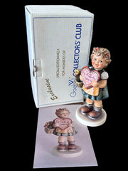 Hummel Figurine Exclusive Special Edition No. 1 Vintage Valentine Girl