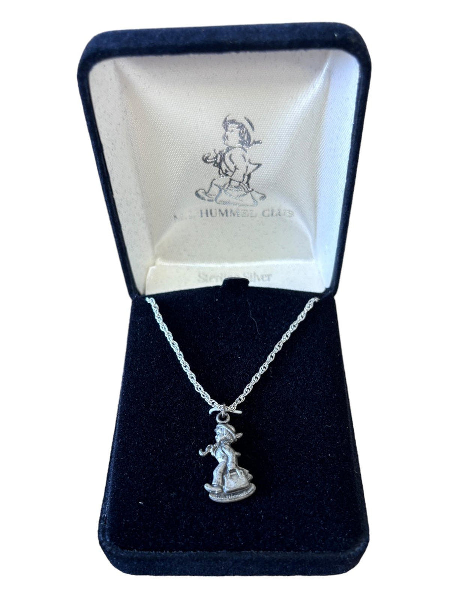 Goebel Sterling Silver Pendant Vintage MI Hummel Club Merry Wanderer