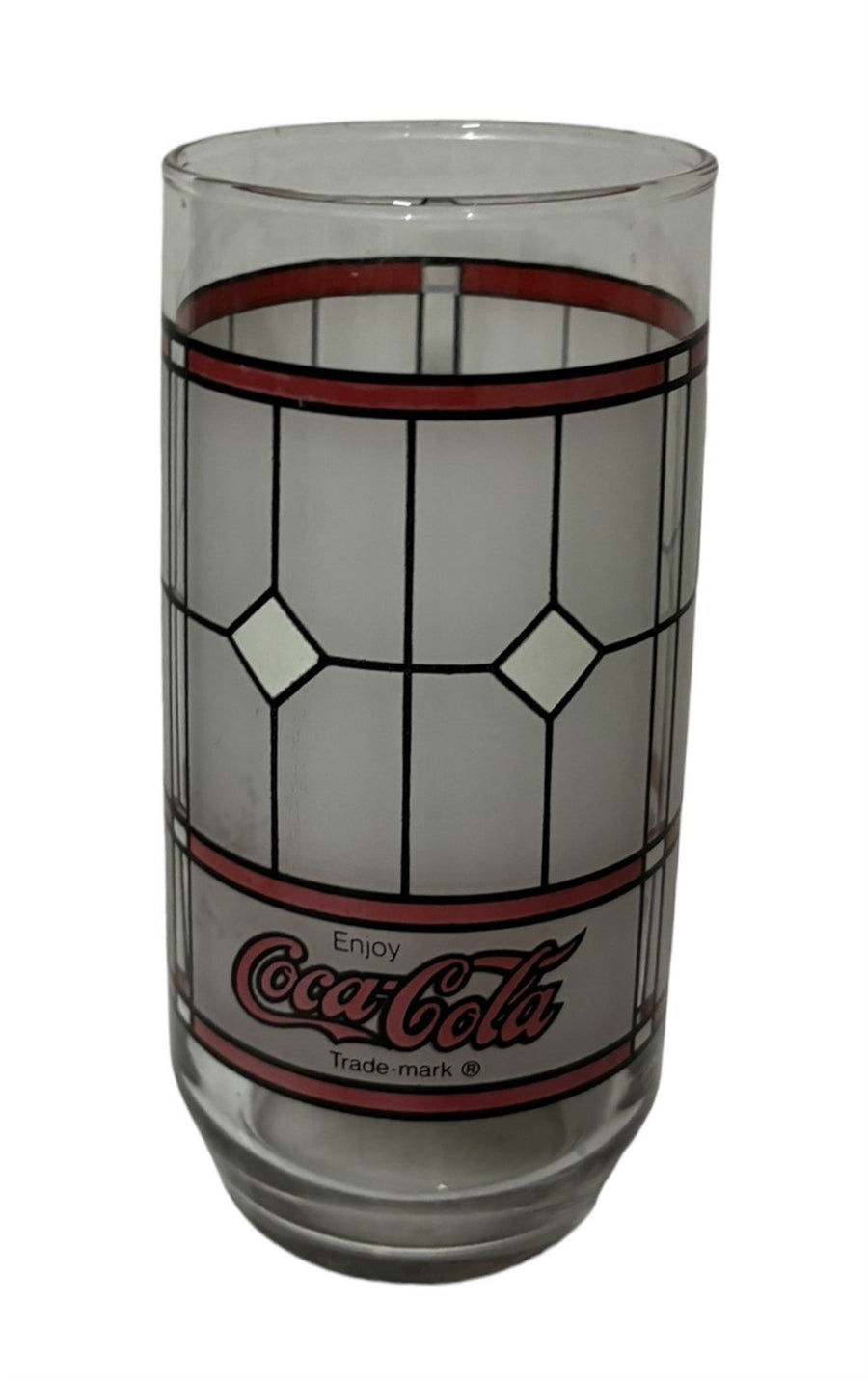 Coca-Cola Libbey Glasses Set of 5 Vintage Frosted Print Tumblers