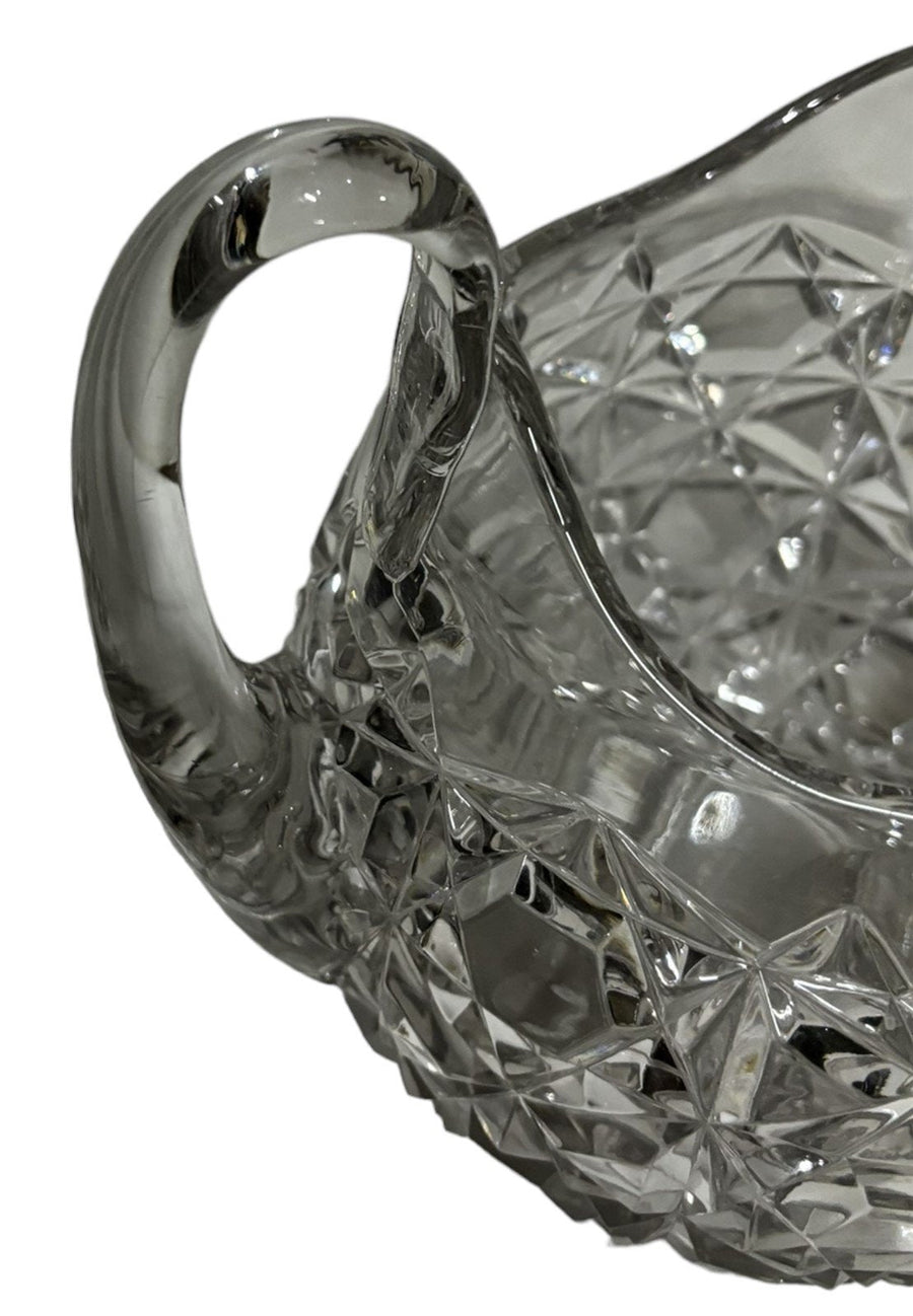 Crystal Pitcher Geometric Pattern Drink Barware Large Round Serving