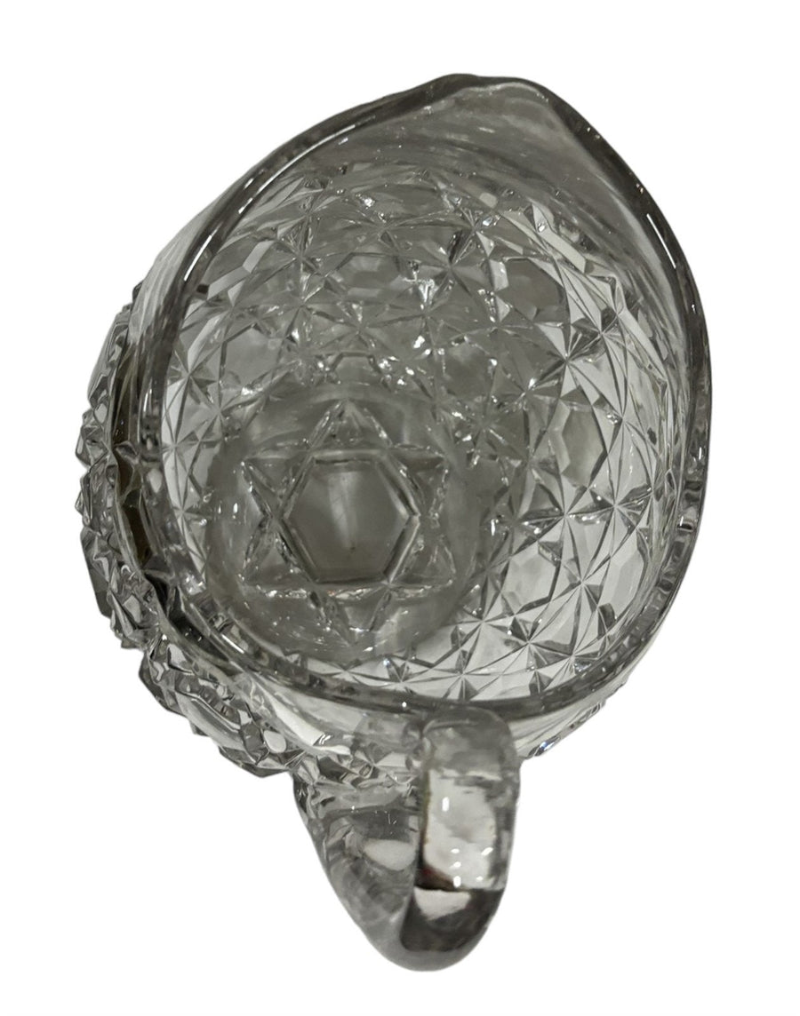 Crystal Pitcher Geometric Pattern Drink Barware Large Round Serving