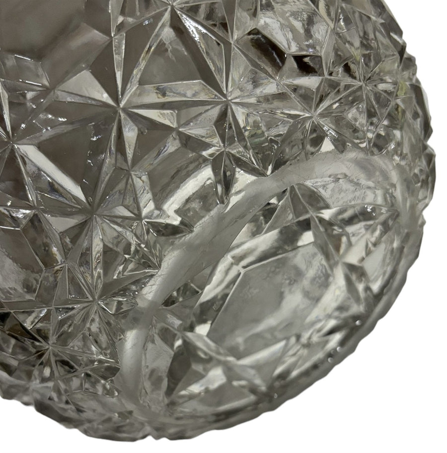Crystal Pitcher Geometric Pattern Drink Barware Large Round Serving