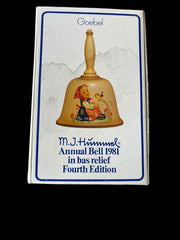 Goebel Annual Bell Bas-Relief 1981 Fourth Edition Vintage Hummel Handcrafted