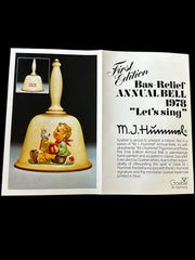 Goebel Annual Bell in Bas-Relief 1978 First Edition Vintage Hummel Handcrafted