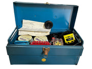 Erector Set Blue Case With Stickers Includes Parts Vintage