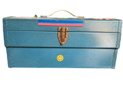 Erector Set Blue Case With Stickers Includes Parts Vintage