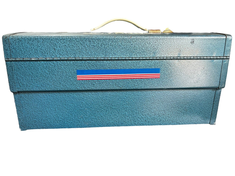 Erector Set Blue Case With Stickers Includes Parts Vintage