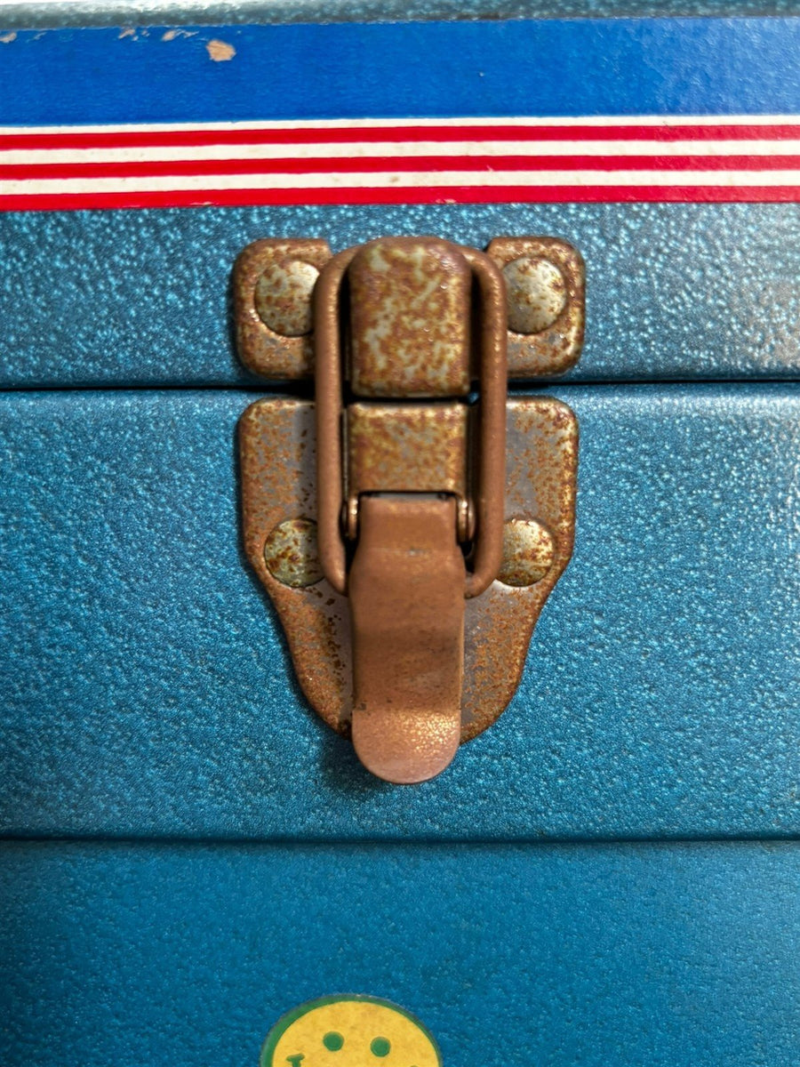 Erector Set Blue Case With Stickers Includes Parts Vintage