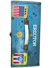 Erector Set Blue Case With Stickers Includes Parts Vintage