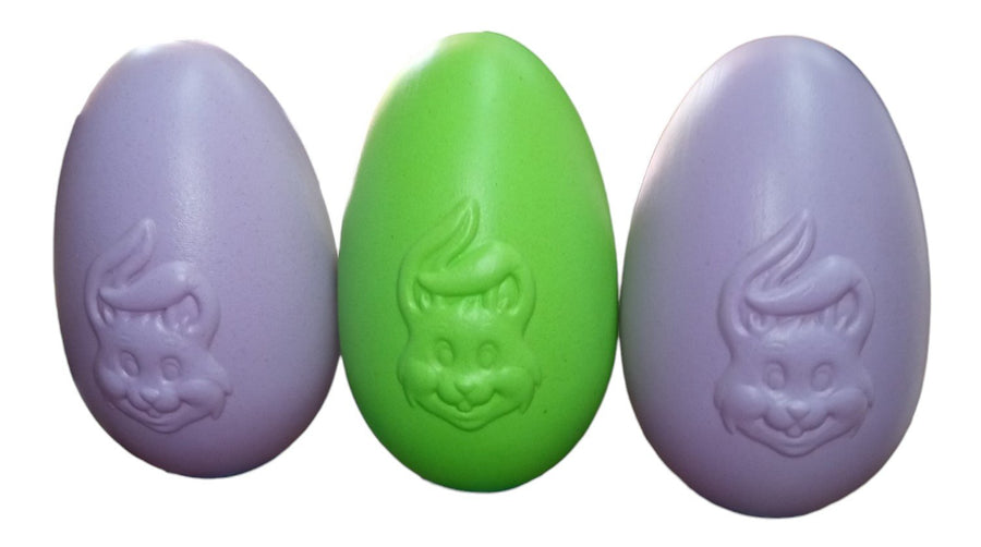 Egg Blow Mold w/ Bunny Face Vintage General Foam Plastics Set of 3 12" High