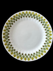 Spanish Crown Pontesa Ironstone Green Leaf Pattern Set Dinner Plates and Cups