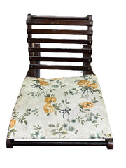 Foot Rest Stool Rocking Wooden Vintage Floral Padded Ottoman