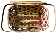 Wicker Picnic Basket Antique Moveable Handles Vintage w/ Lid Possibly Shaker