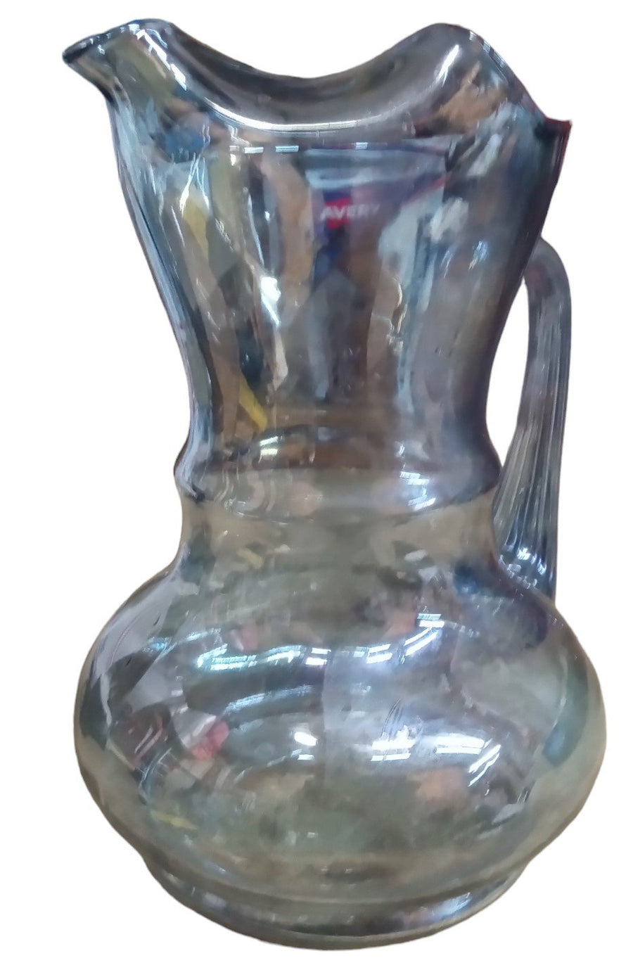 Smoked Glass Antique Blue Pitcher and Glass Red Glass Vintage 3 Pieces