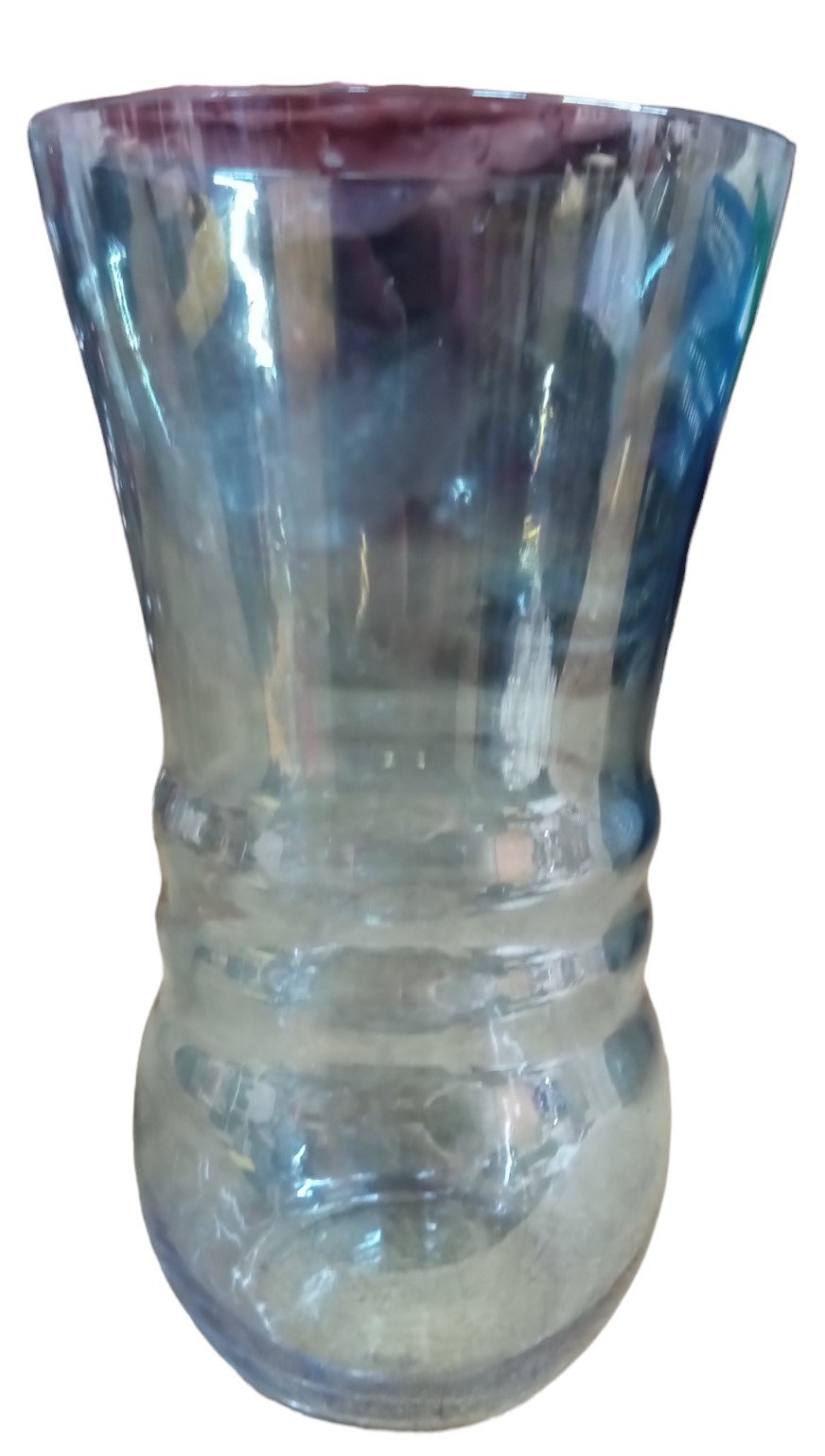 Smoked Glass Antique Blue Pitcher and Glass Red Glass Vintage 3 Pieces