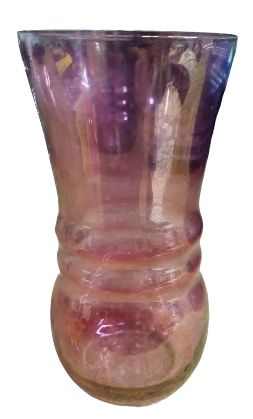 Smoked Glass Antique Blue Pitcher and Glass Red Glass Vintage 3 Pieces