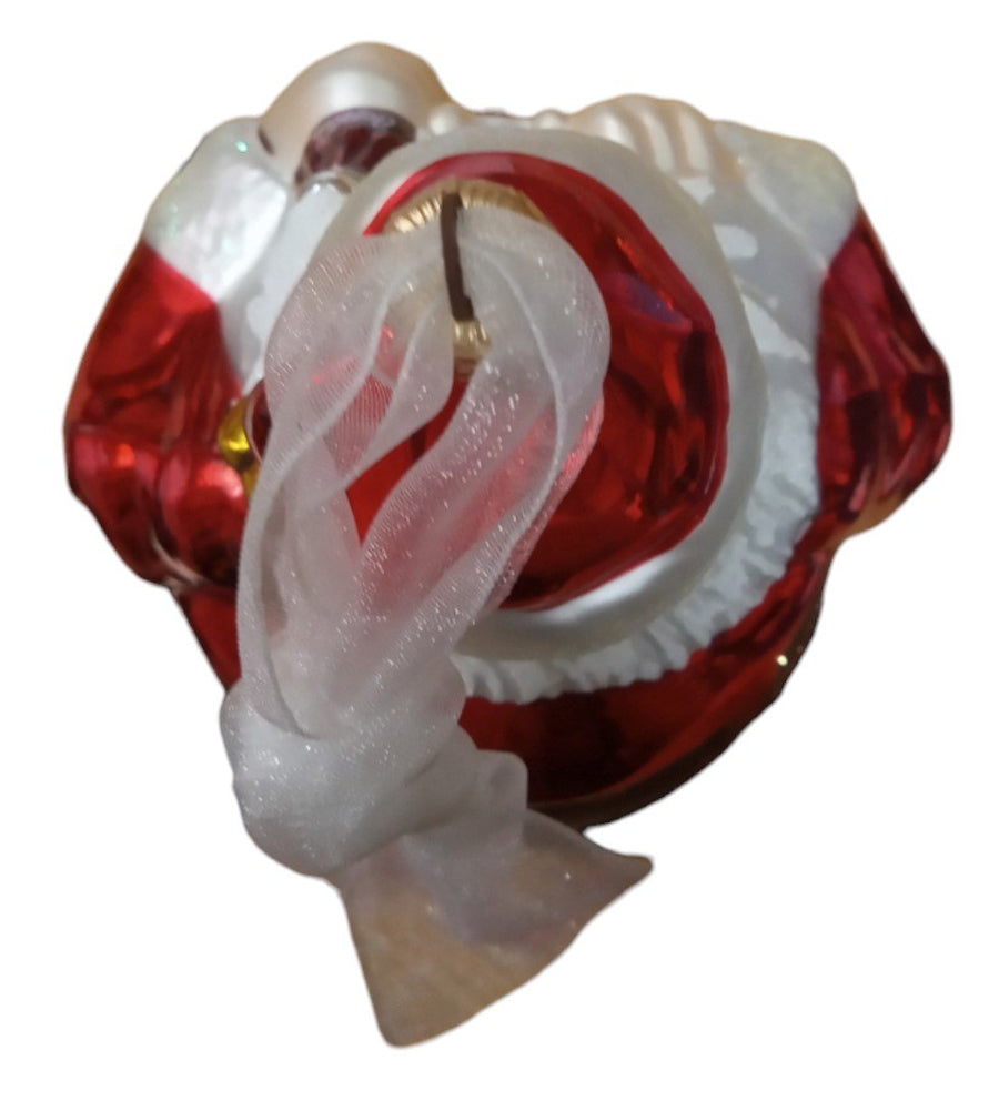 Coca Cola Santa Ornament Vintage Festive Sparkly Yuletide Christmas Holiday Red