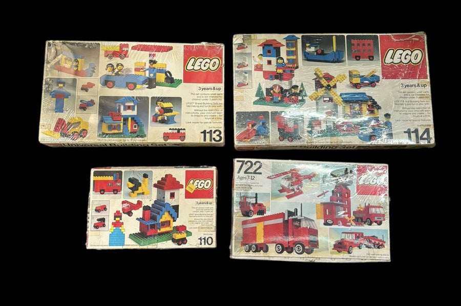 Lego Set Lot 4 Vintage Universal Building Sets 110 722 113 114 Mixed Duplo Toys