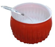 Orange Punch Bowl Antique Includes Plastic Ladle Vintage Glass