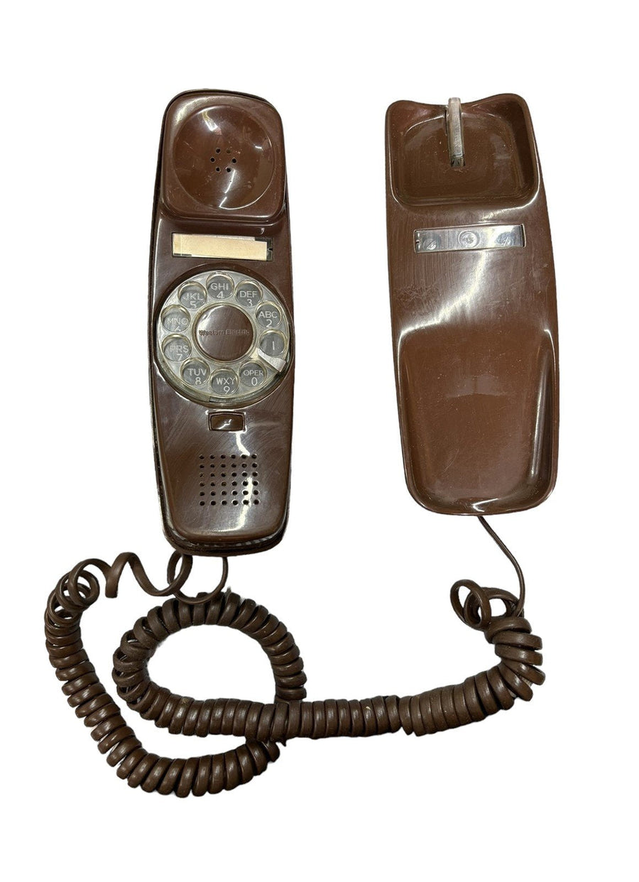 Rotary Dial Trimline Phone Vintage Brown Western Electric 1970s