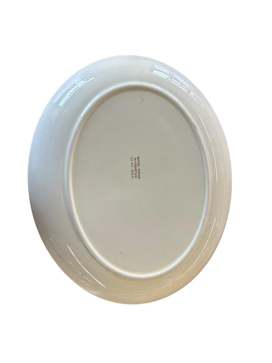 Royal China Turkey Serving Plate 22 Karat Plated Thanksgiving Decor
