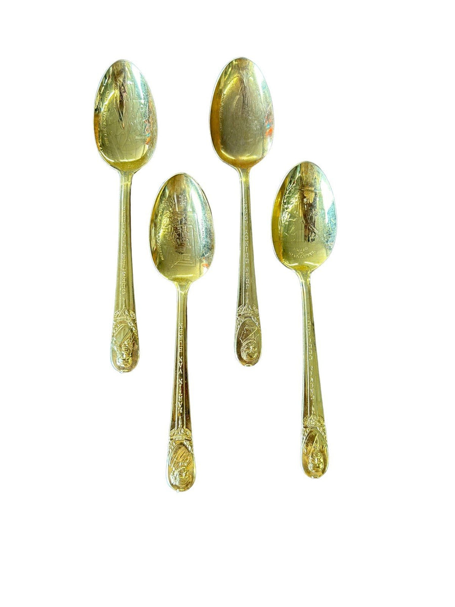 Gold Plated Collectible Rogers President Spoons Set of 34 Vintage Dinnerware